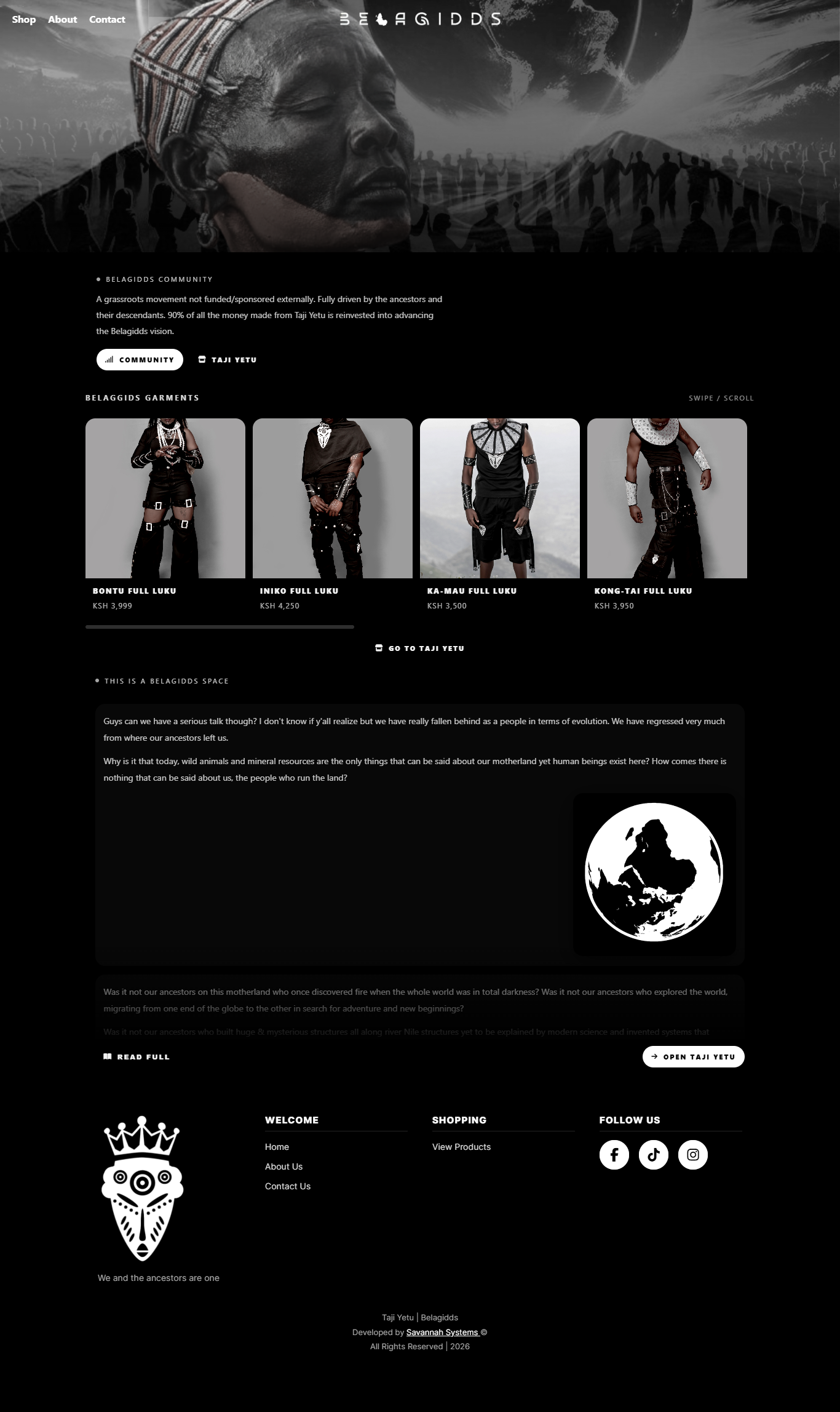 Taji Yetu Fashion Website