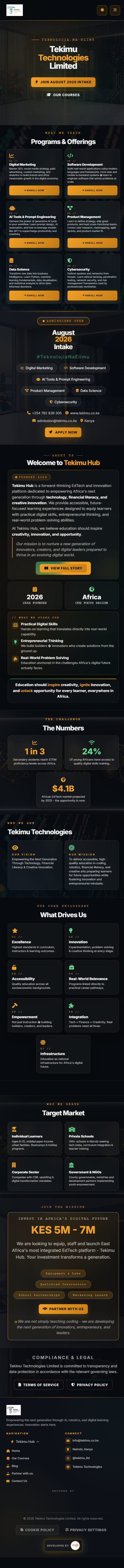 Tekimu Technologies Website